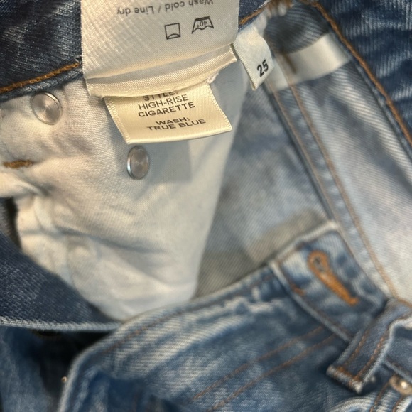 Reformation High-Rise Cigarette Straight Jeans in True Blue - Picture 6 of 6